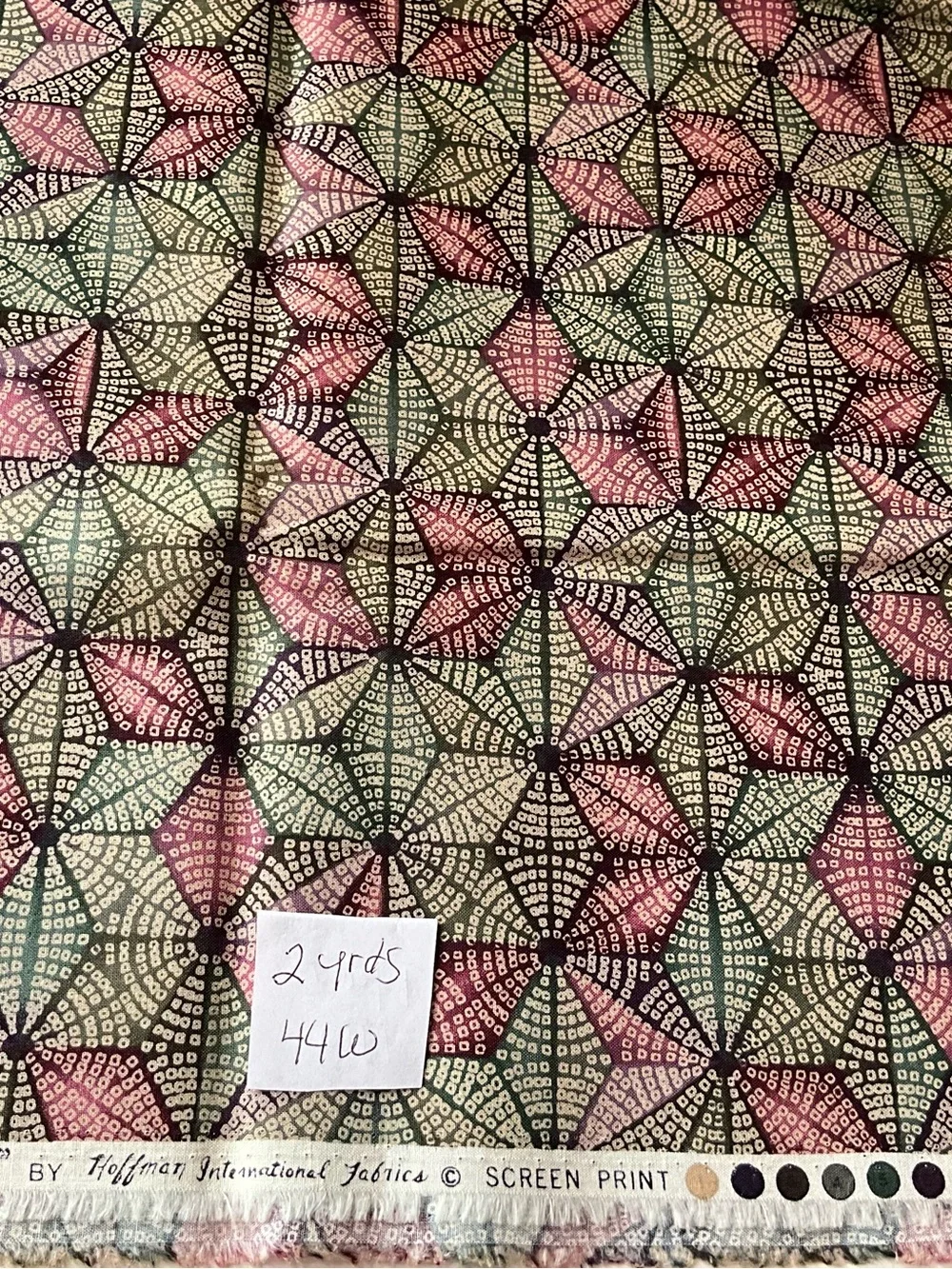 Quilting Sewing Crafts Lot Hoffman Fabrics Kimono Collection Purple Green Pink